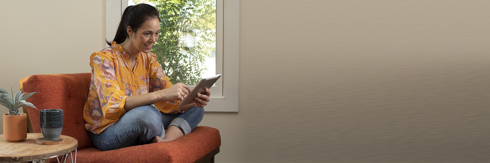 Woman using tablet