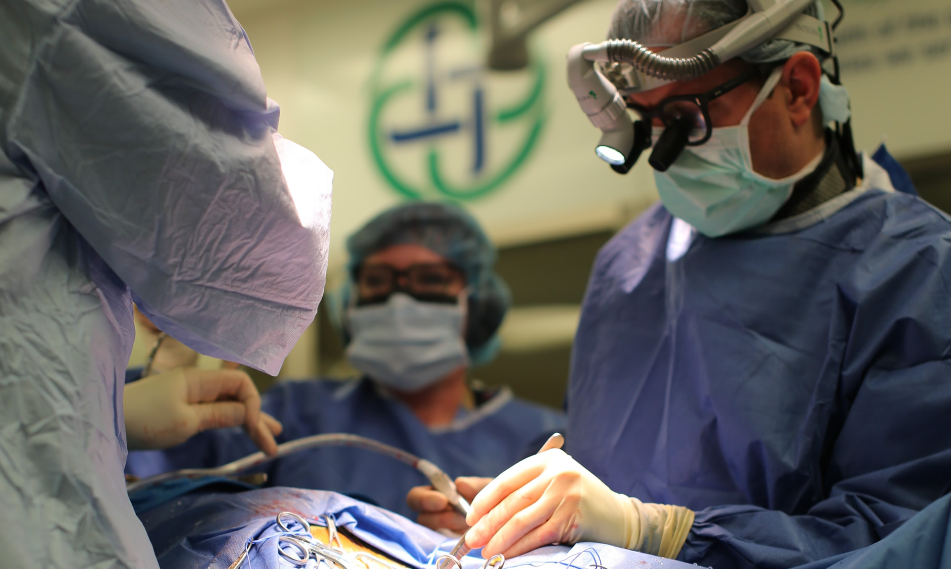 Surgeon in operating suite